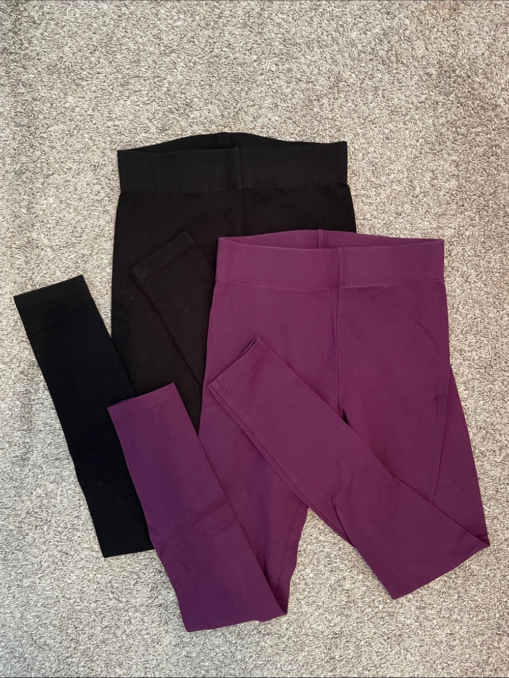 Forever 21 High-Rise Leggings in Black & Plum